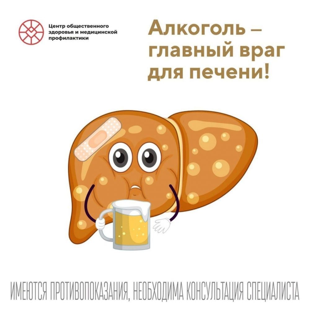 Алкоголь - это главный враг для печени!